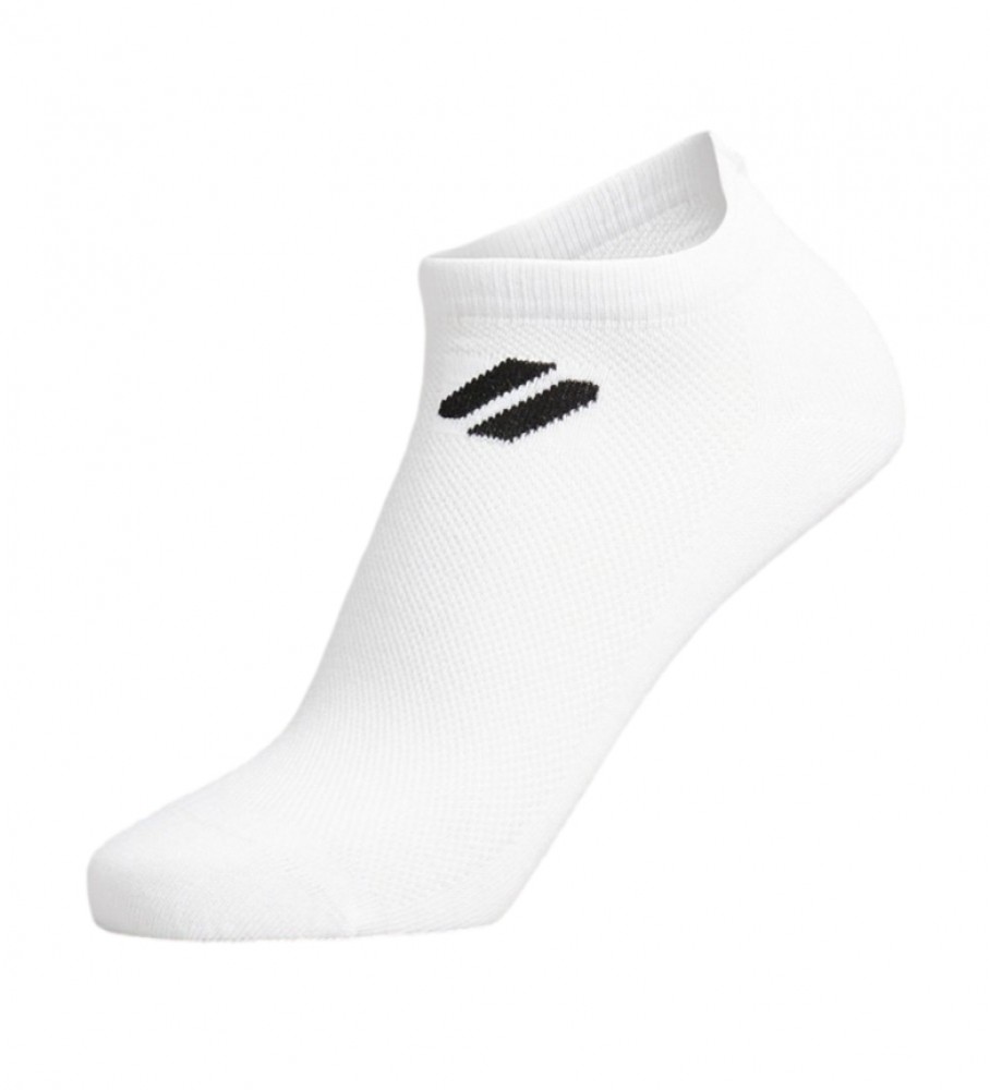 Superdry Pacote com 3 pares de meias cano curto Coolmax, brancas