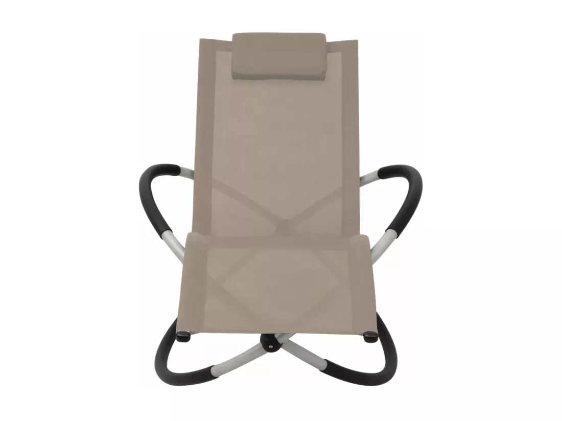 Chaise longue géométrique d'extérieur Acier Taupe