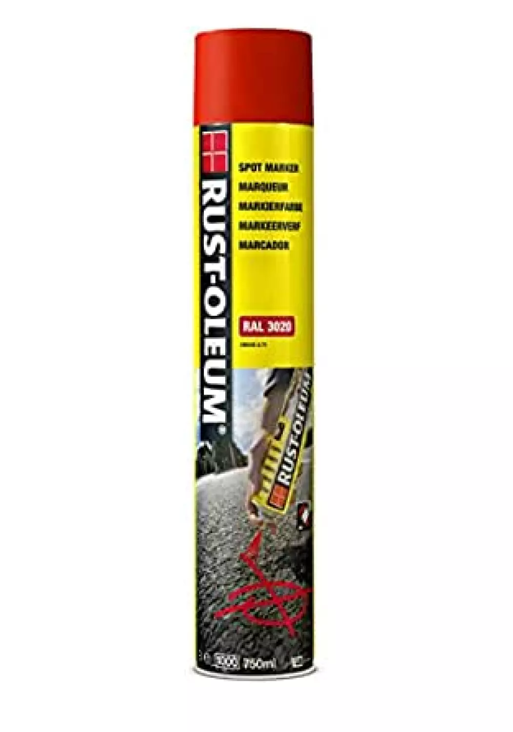 Rust-Oleum Markeerspray - 750ML - Rood RAL 3020
