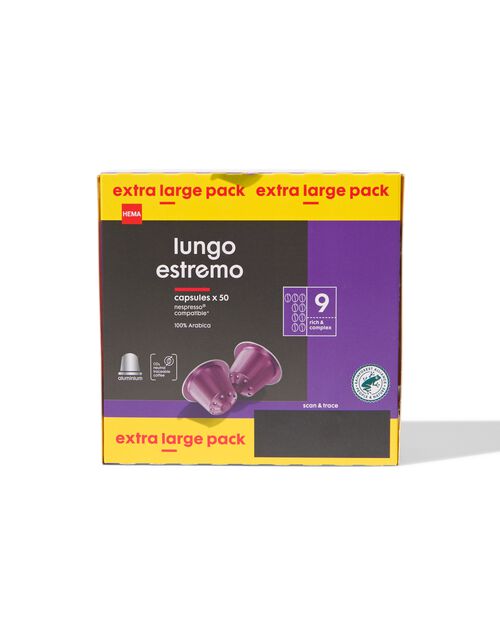 50 capsules de café lungo estremo