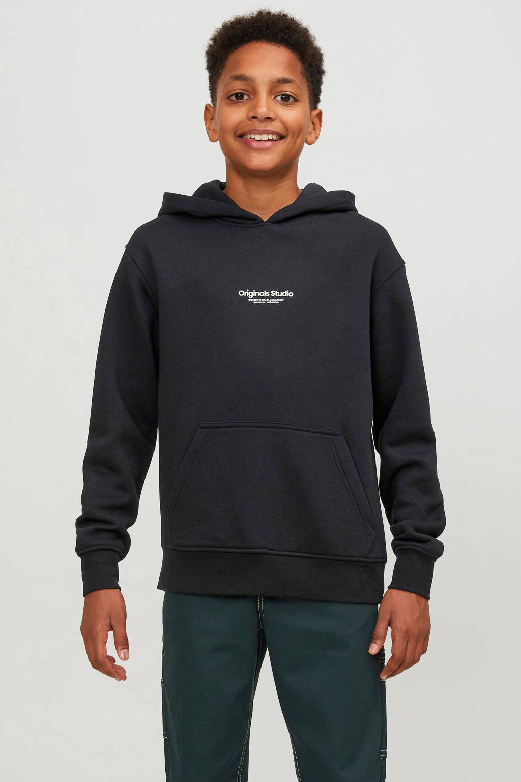 JACK & JONES hoodie JORVESTERBRO met tekst zwart