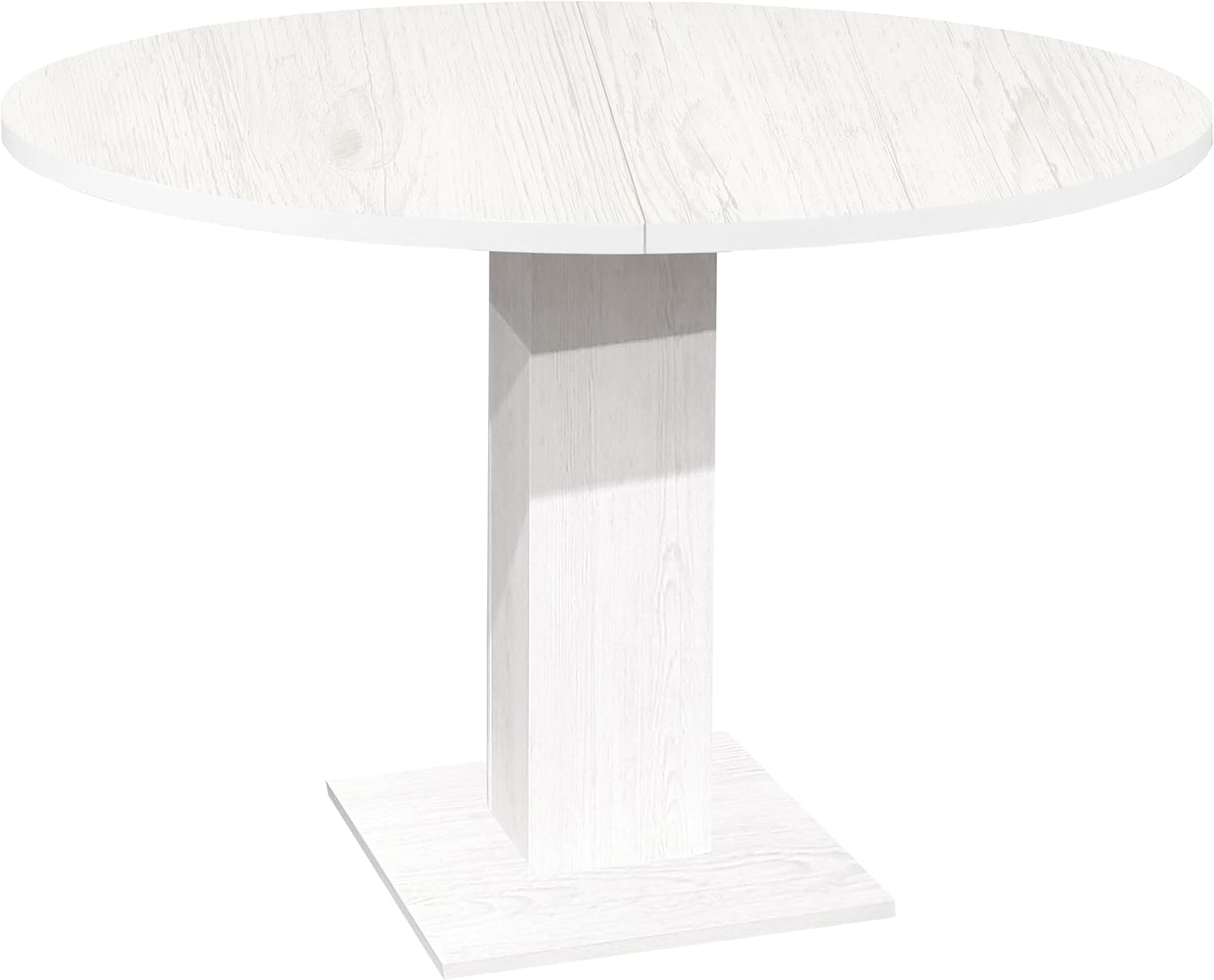 Tap/Rund_90 Esstisch RUND Küchentisch Piano Aurelio weiß Nb. ausziehbar 90 cm Durchmesser