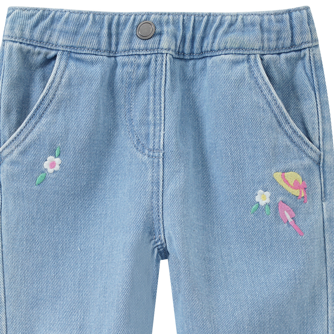 Topomini Baby Jeans mit Stickereien hellblau