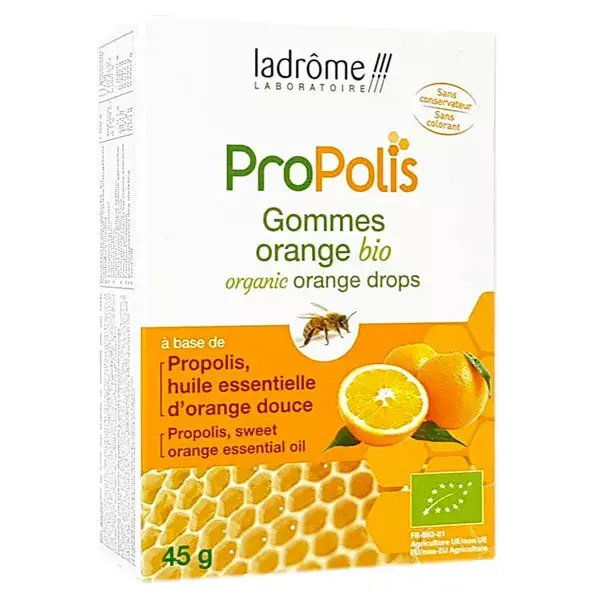Gomas de Própolis Orgânicas de Laranja Ladrome 45g