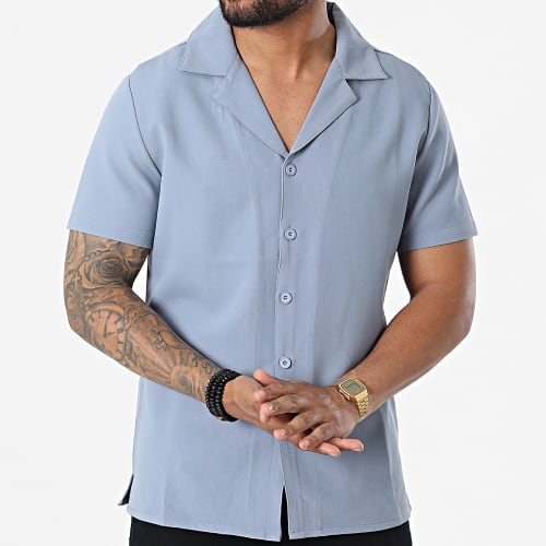 Chemise Manches Courtes Bleu Clair