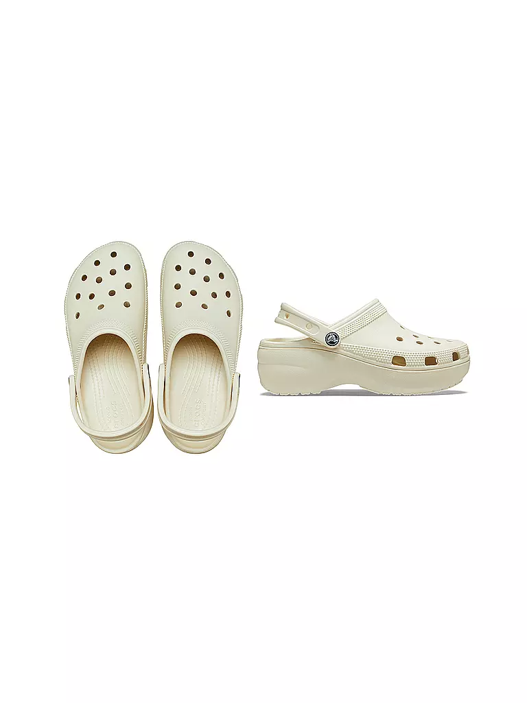CROCS Pantoletten CLASSIC PLATFORM CLOG creme