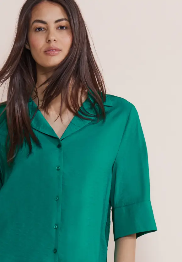 3/4 Arm Bluse - intense aqua