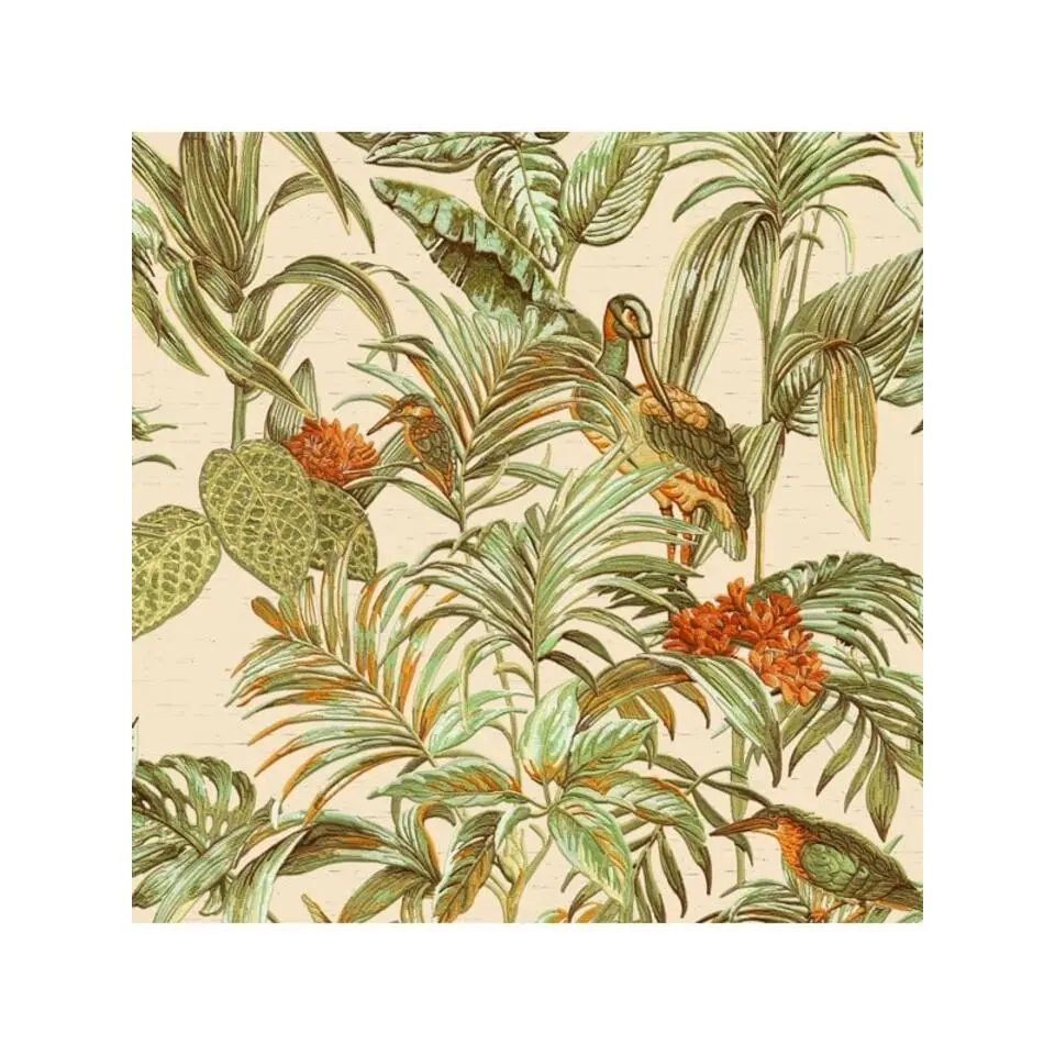 Dutch Wallcoverings Vliesbehang Wallstitch bird of paradise - groen - 10m x 53cm