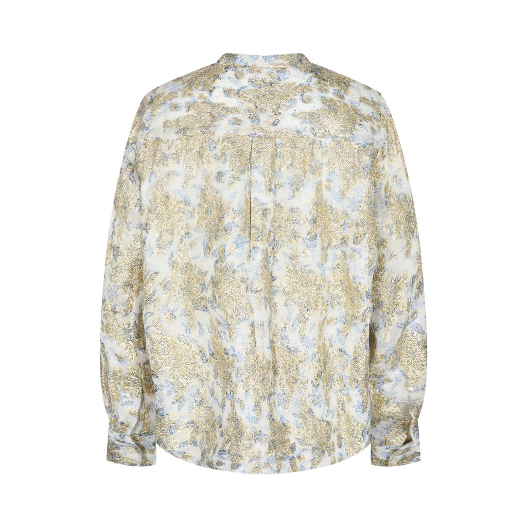 Sofie Schnoor blouse met all over print ecru/goud/blauw