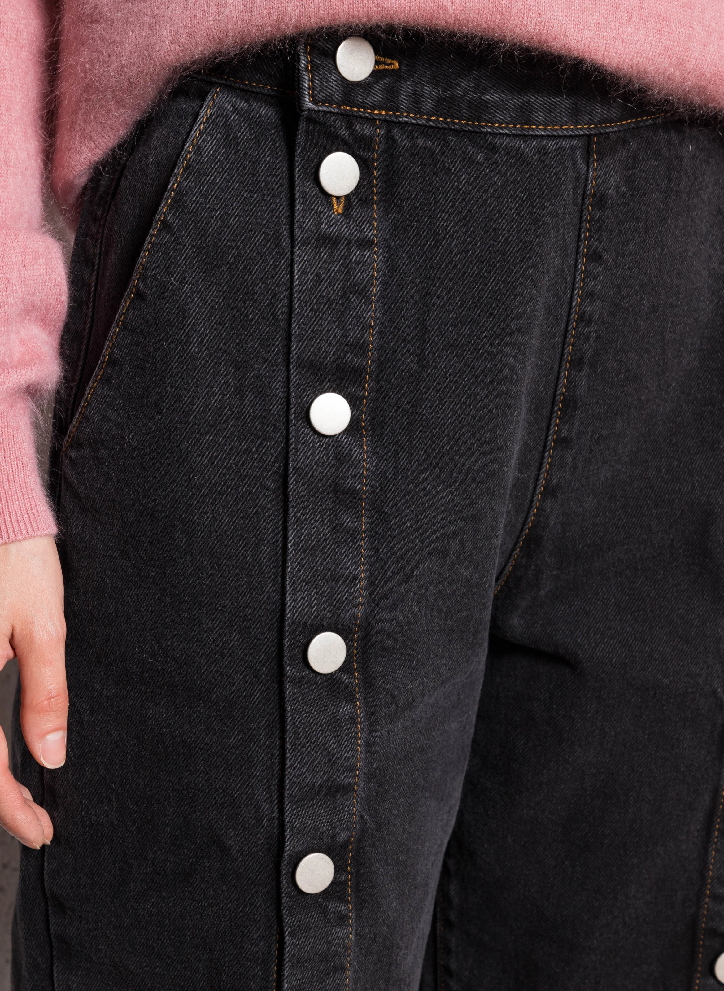 Jean cropped en coton | Noir