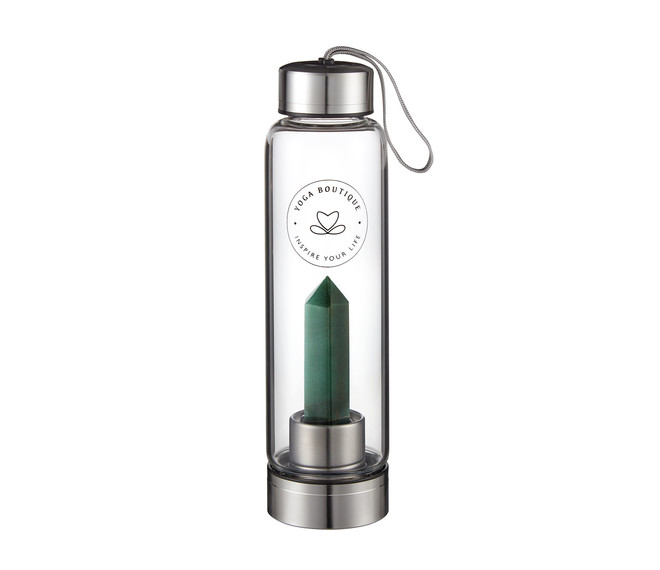 YOGA BOUTIQUE Get energized, get happy! Crystal Water Bottle Aventurin silber