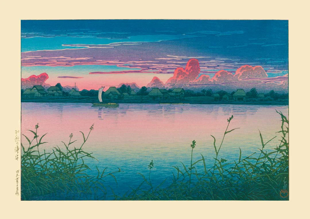 Frühherbst in Urayasu Kunstdruck von Hasui