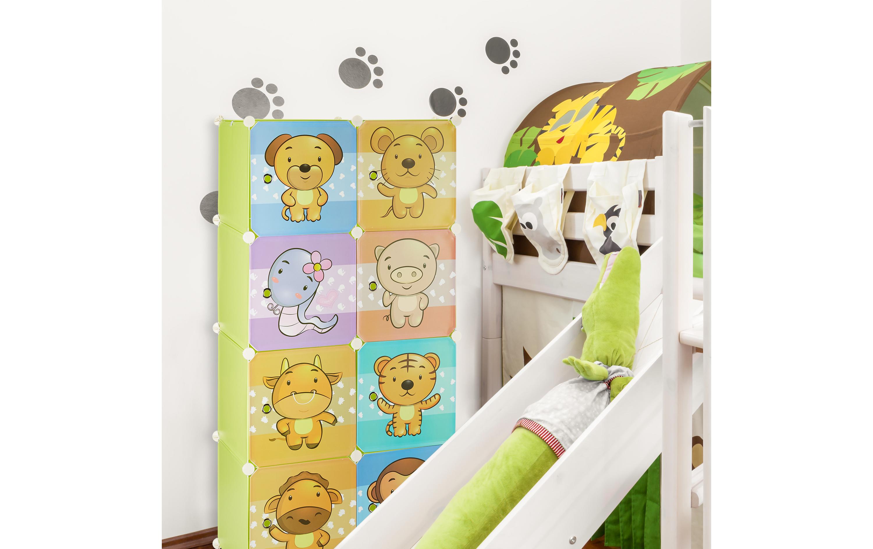Kinderregal mit StecksystemBuntes Regalsystem für das Kinderzimmer