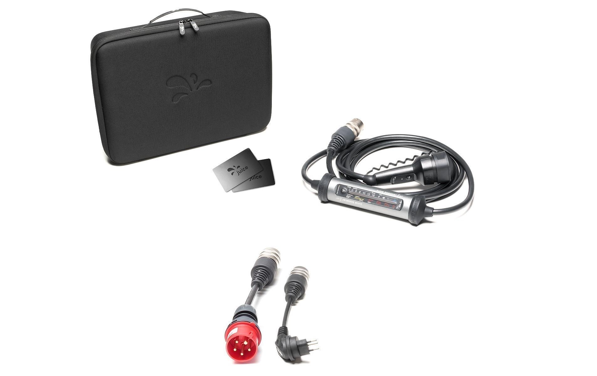 Mobile Wallbox JUICE BOOSTER 3 air Swiss Basic Set<br>Die smarte 7-in-1-Ladelösung für Elektrofahrzeuge für zuhause oder unterwegs