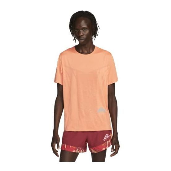 Nike T-shirt Running Dri-FIT Trail Rise 365 - Orange/Blanc