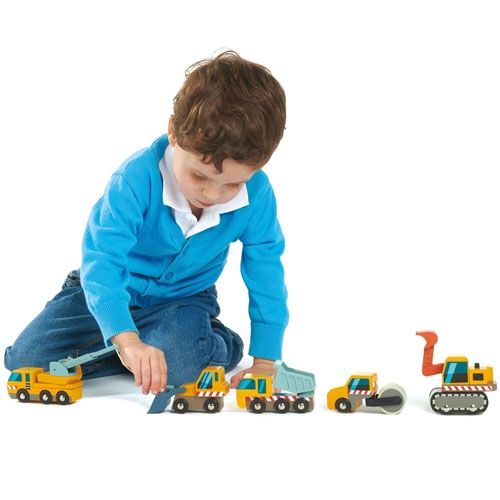Tender leaf toys bouwvoertuigen - 5st