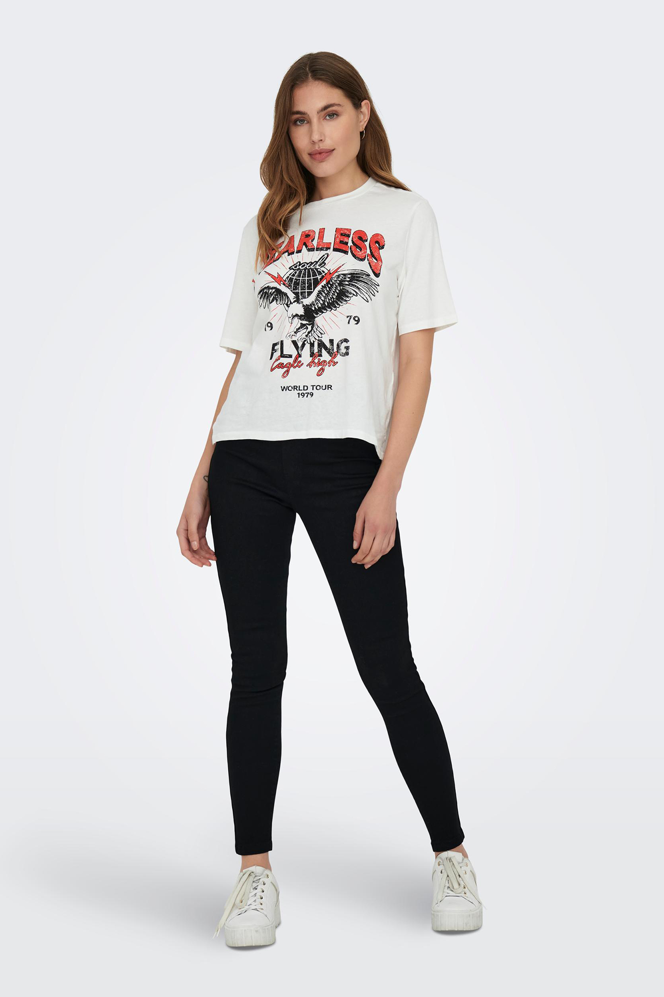 Calça jeans skinny tingida com elastano