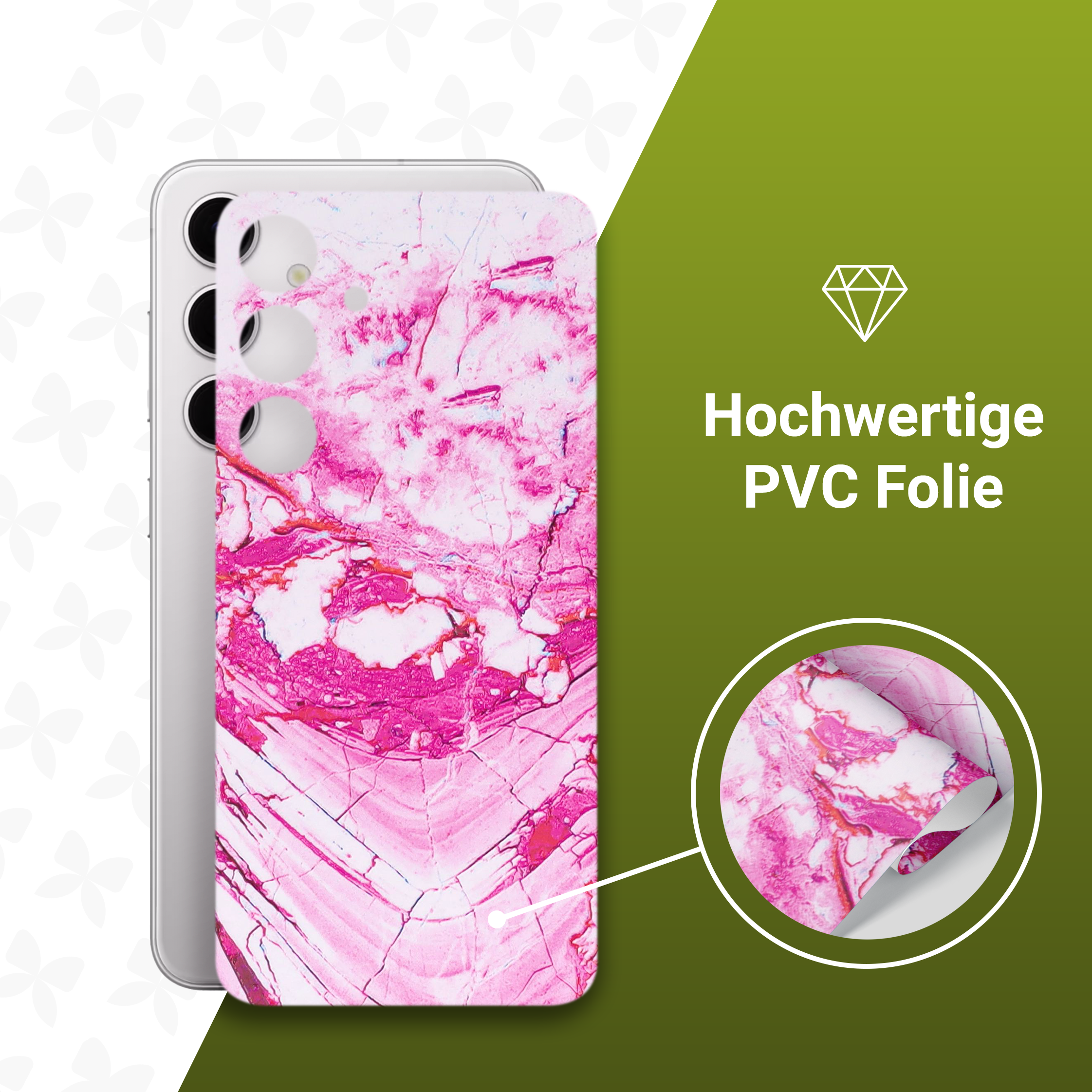 (2er Set) Samsung Galaxy S24 Backcover Schutzfolie Swiss Made - Sakura Marble