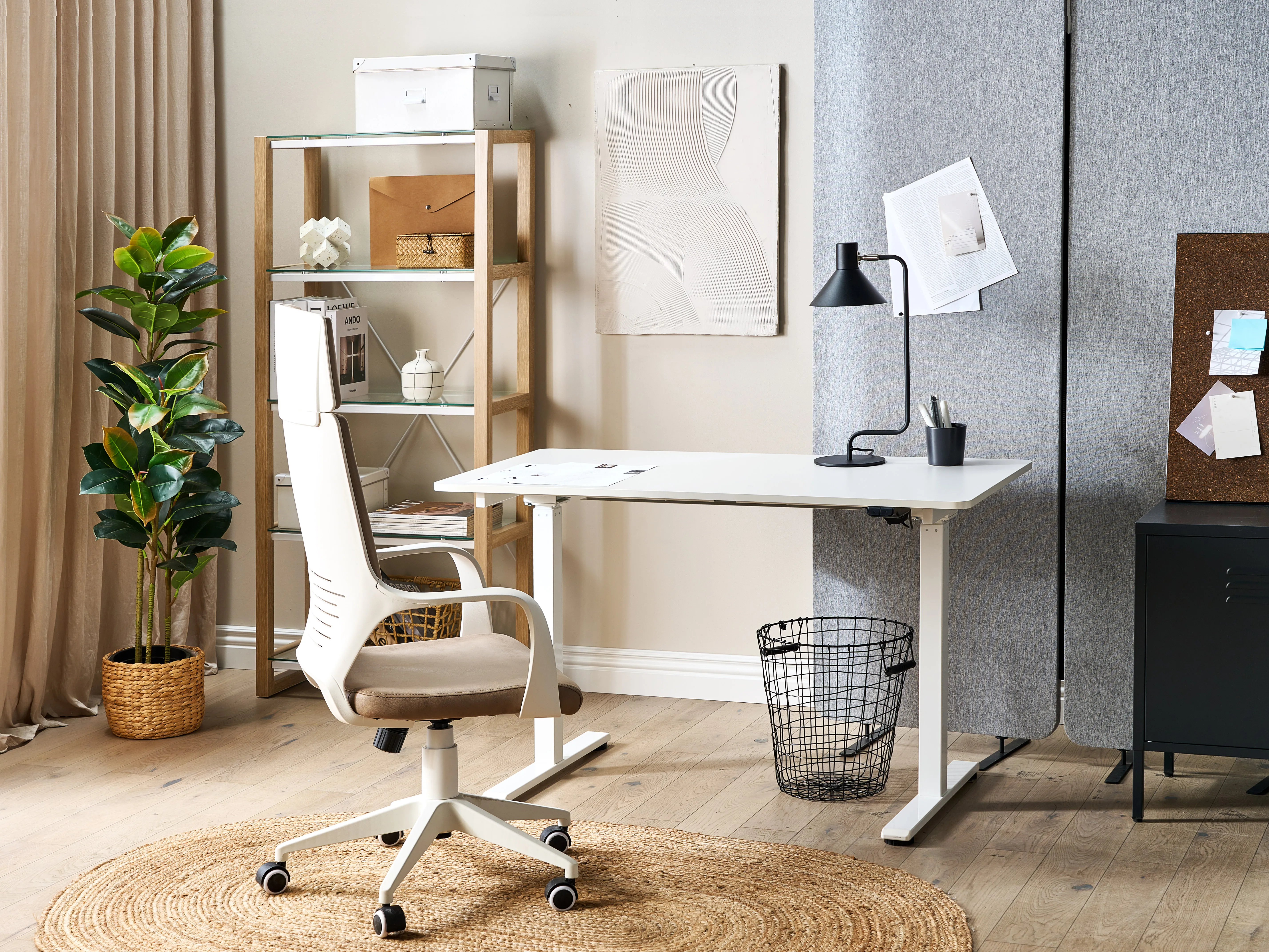 Elektrisch verstelbaar sta-bureau GRIFTON Wit 120 cm 60 cm