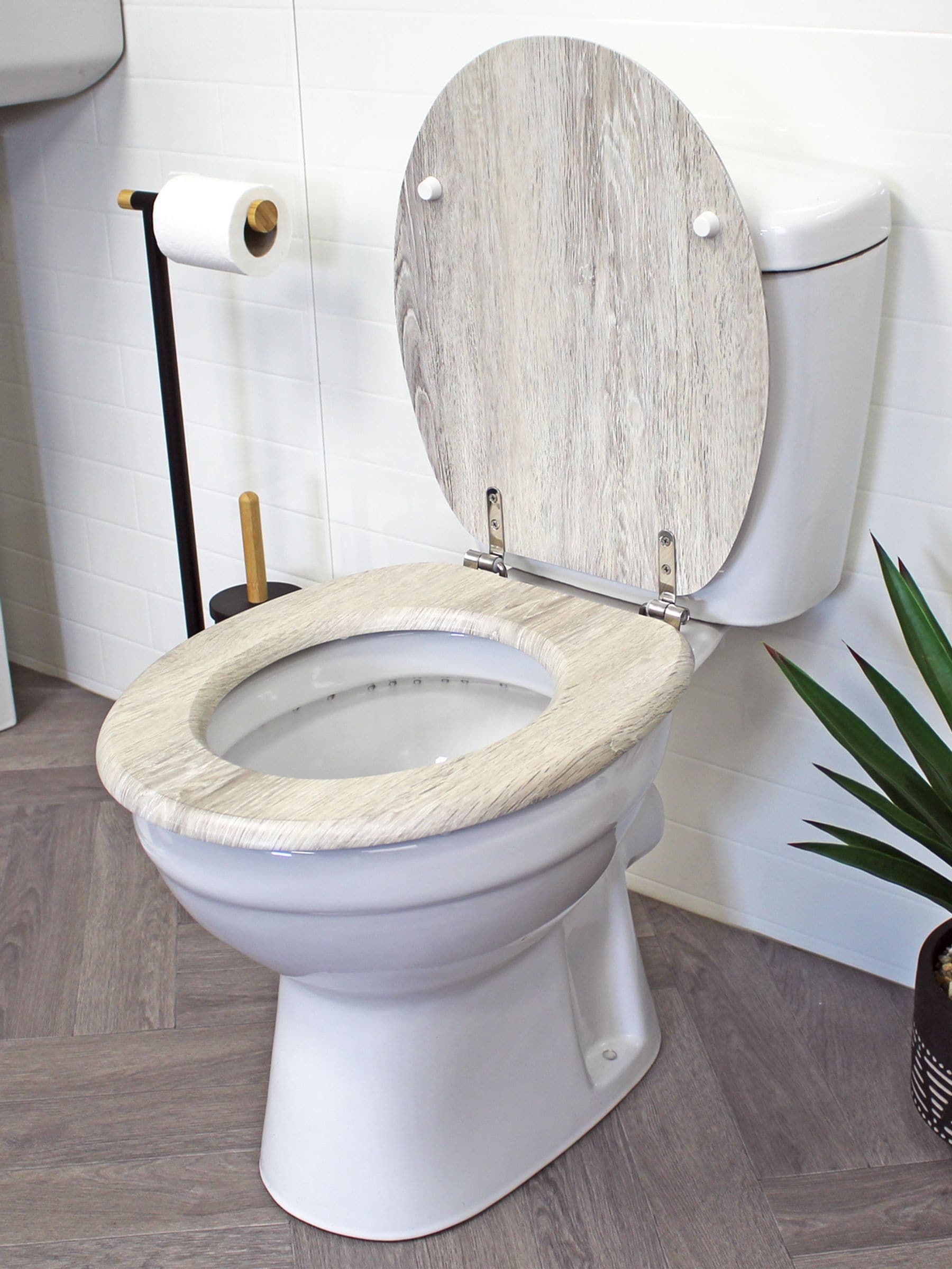 Showerdrape - Oxford houten toiletbril
