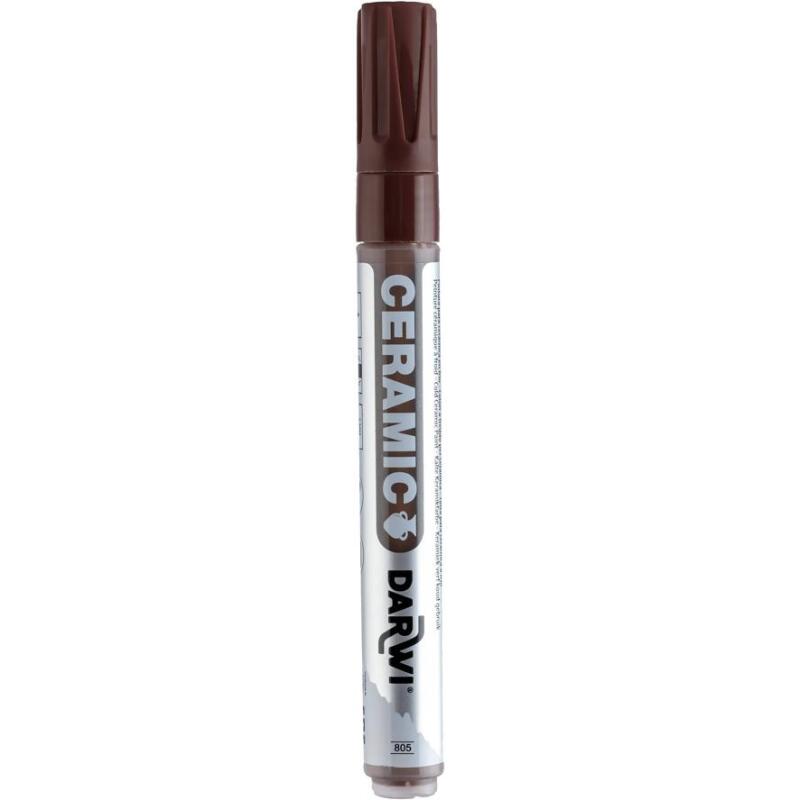 DARWI Marqueur Peinture sur Céramique à Froid Pointe Conique Fine 2mm - Marron foncé