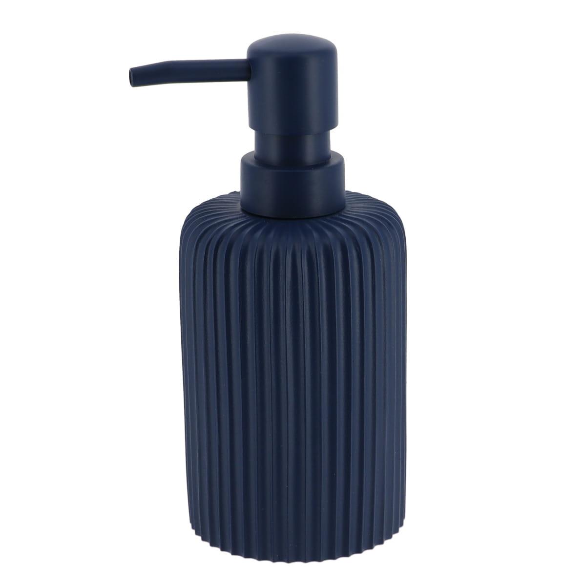 DISTRIBUTEUR A SAVON ARRONDI STRIE 230ML BLEU MARINE