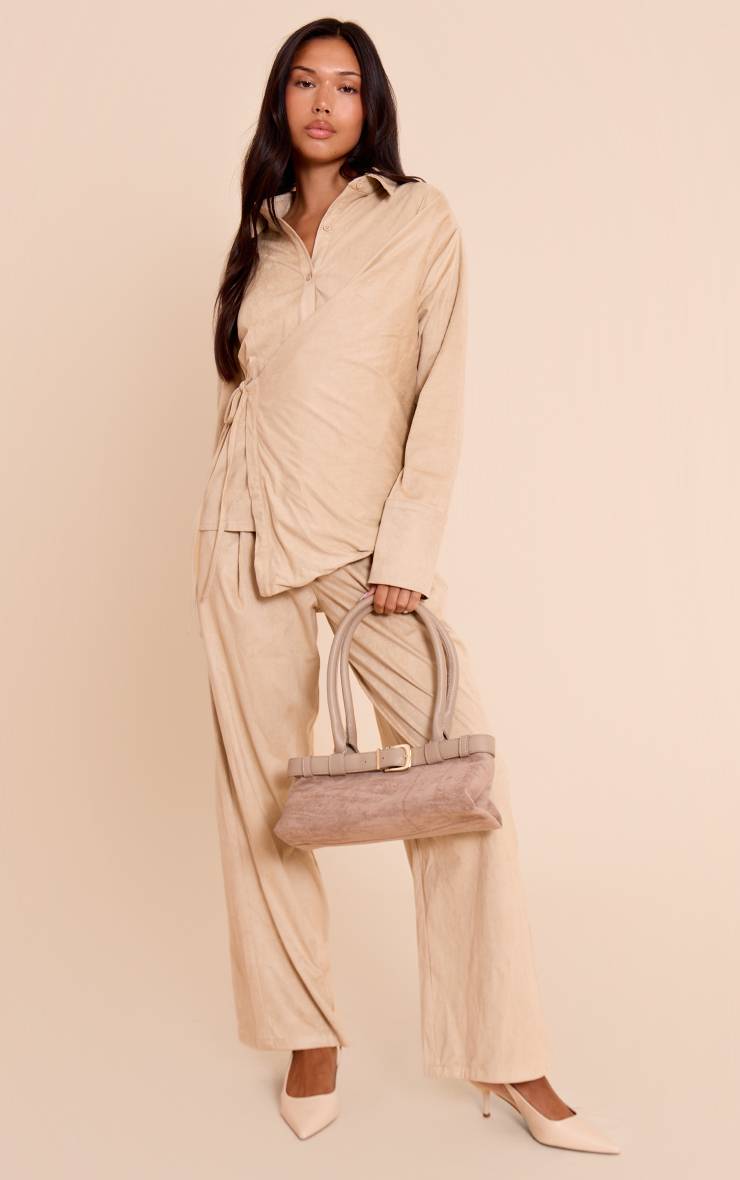 Gris Pierre Ensemble Coordonné Chemise Cache-cœur En Synthétique