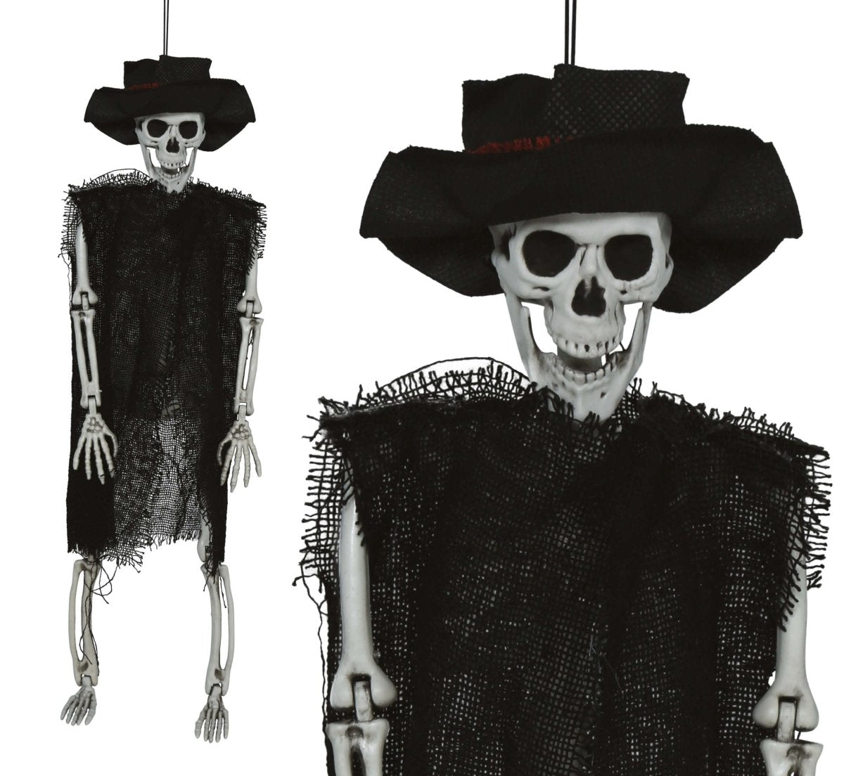 Halloween Skelet Met Hoed 47cm