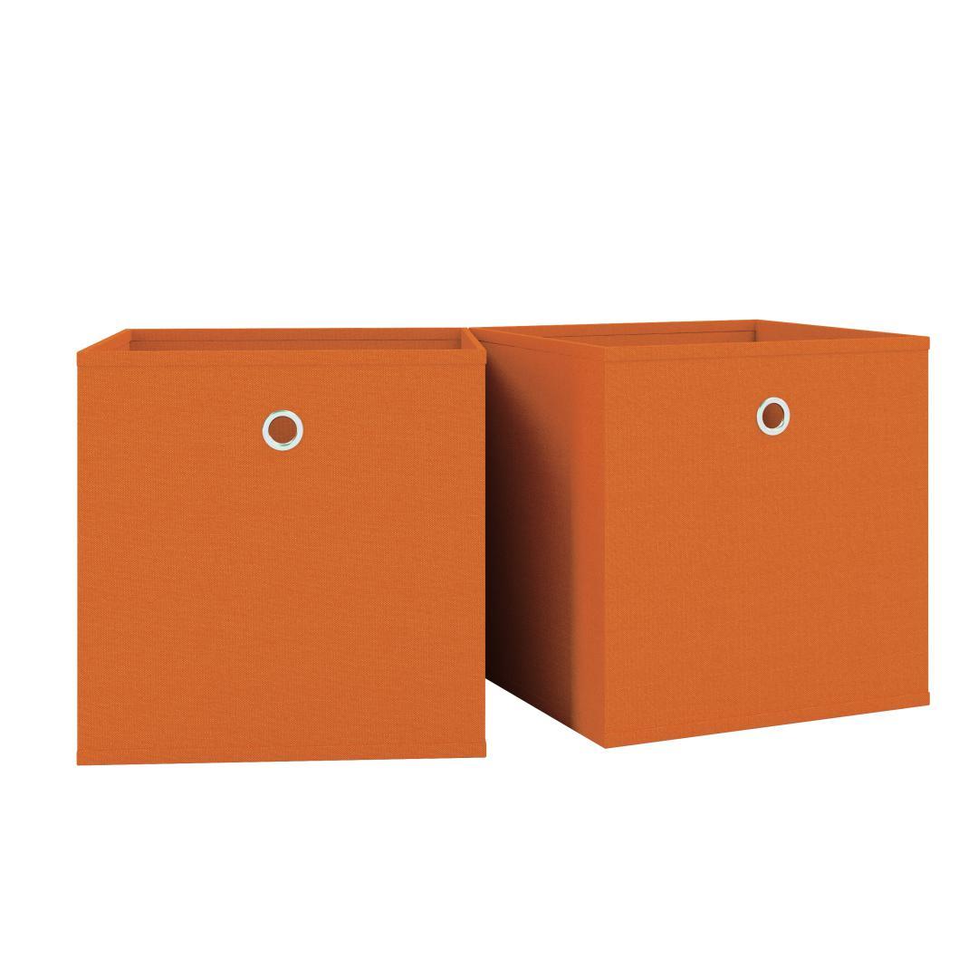 2er-Set Faltboxen BOXAS - orange - quadratisch