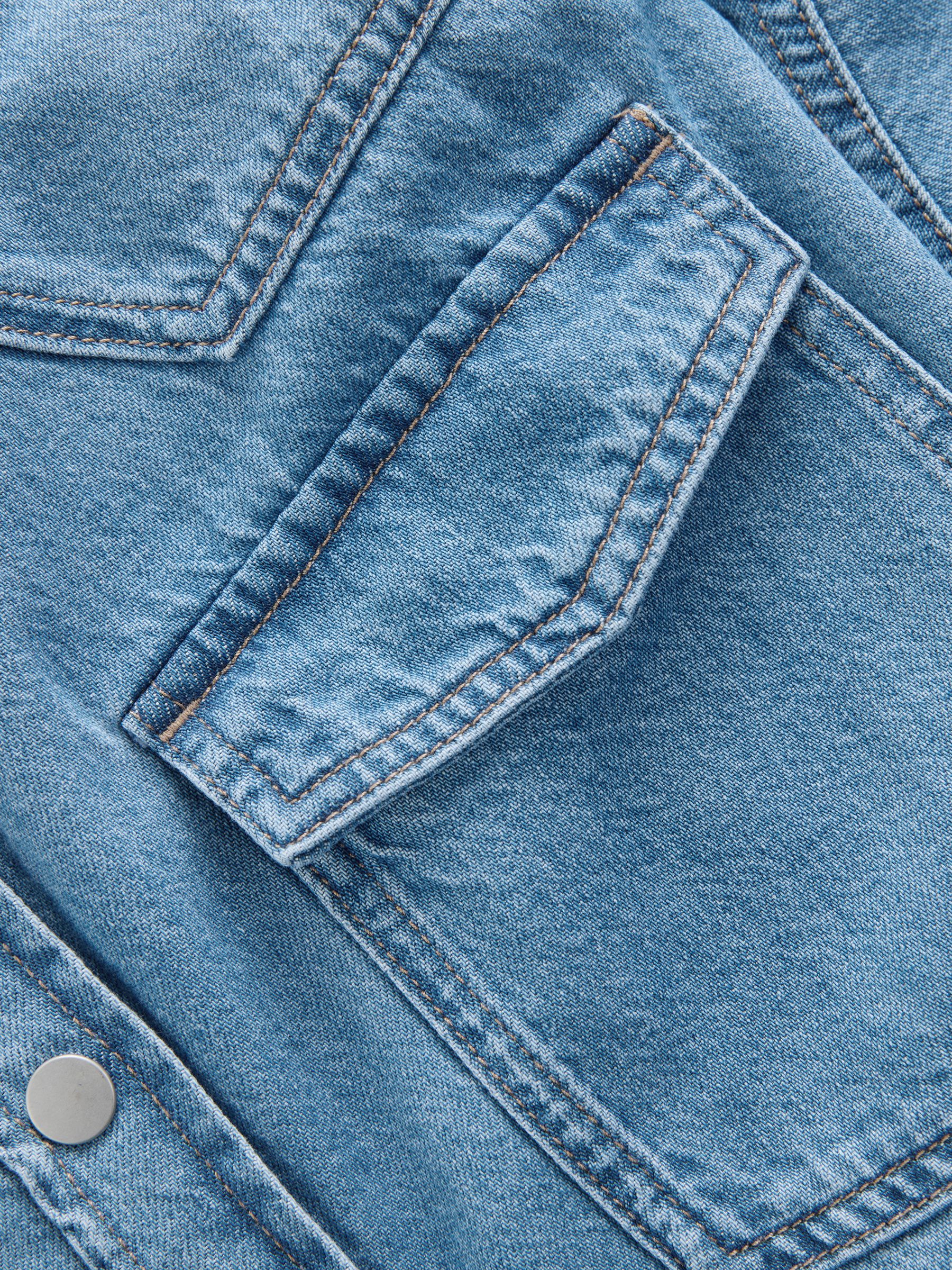 Mid Blue and Khaki Green - Oversized Denim Shirts 2 Pack