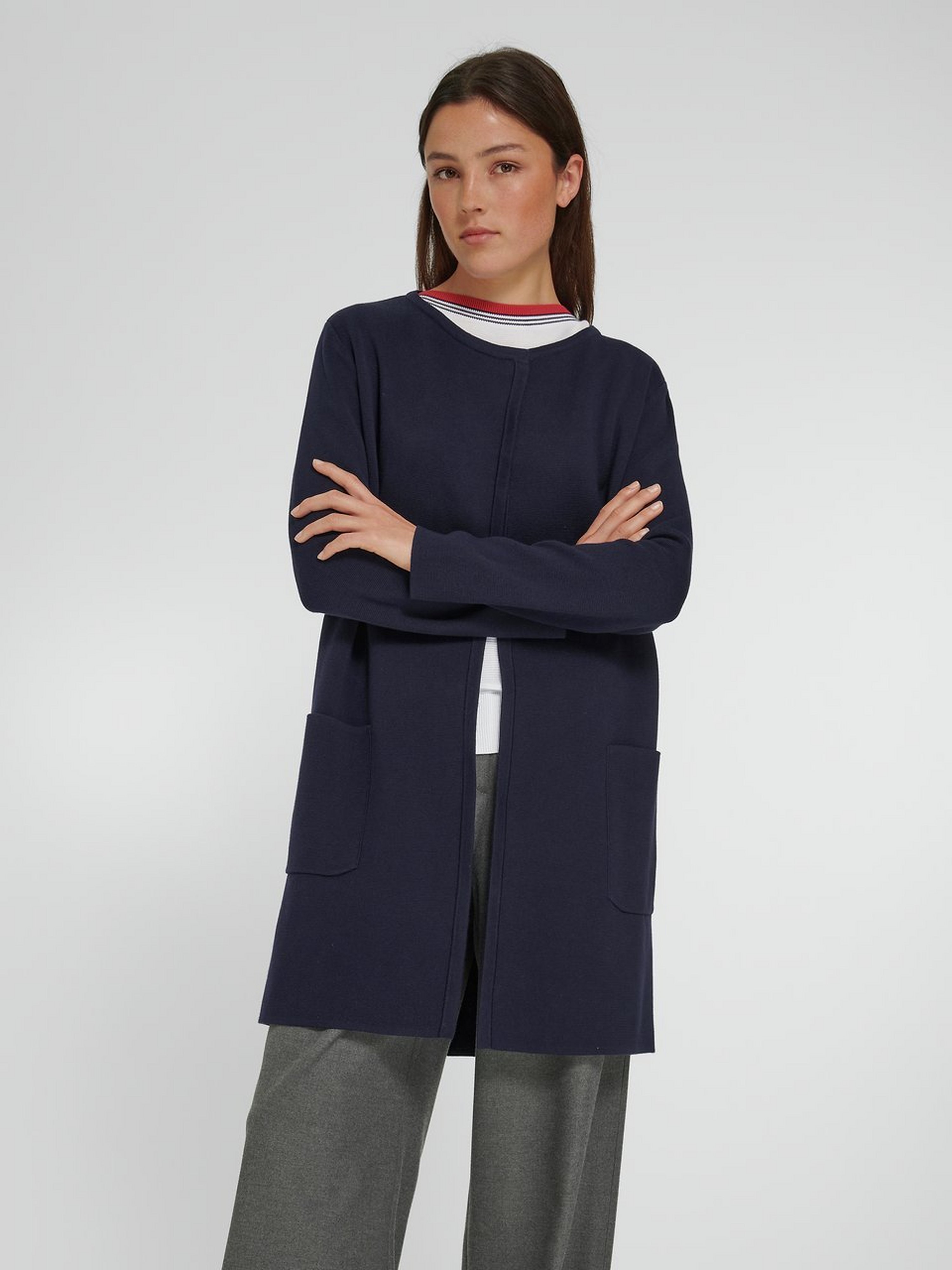 Long-Strickjacke aus 100% SUPIMA®-­Baumwolle