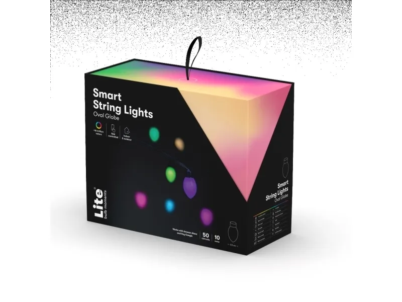 Smart Light Chain Globe Cone - 64 Million Colors and Music Synchronization Multicolor