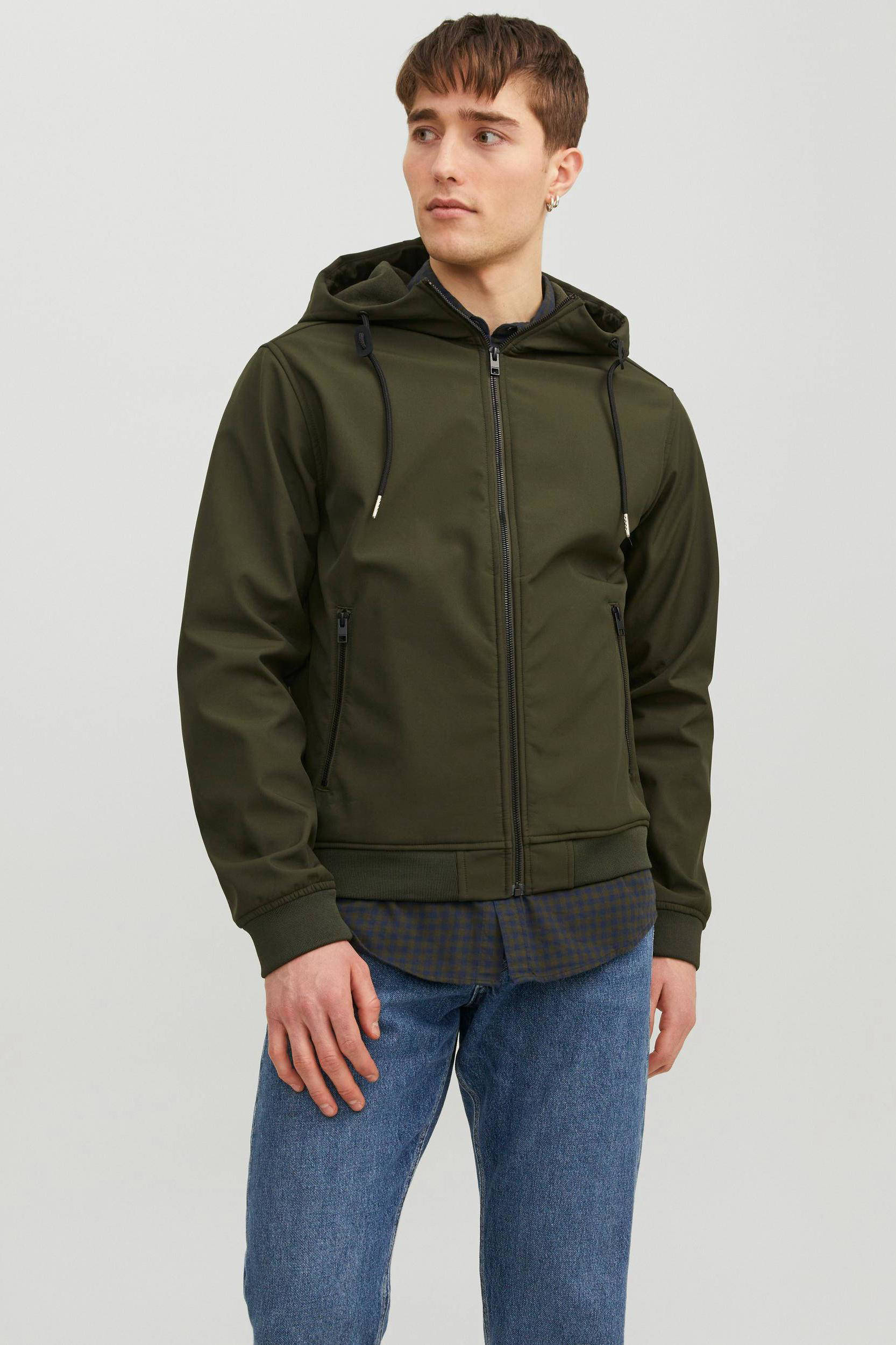 JACK & JONES softshell jas JJEBASIC met logo groen
