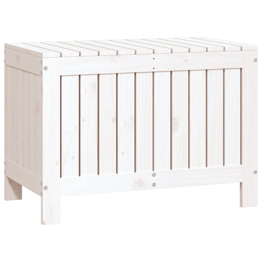 Boîte de rangement de jardin blanc 76x42,5x54 cm bois de pin