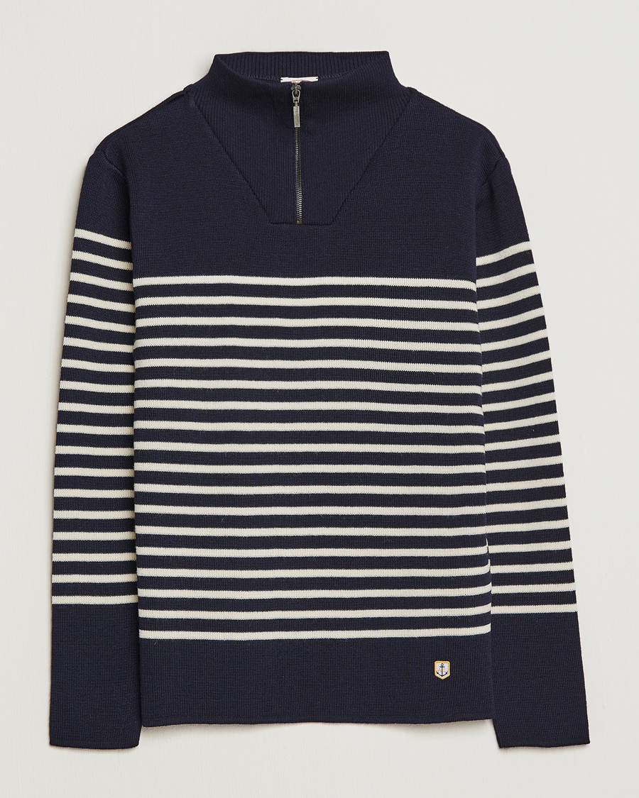 Armor-lux Camionneur Héritage Striped Half Zip Navy/Nature