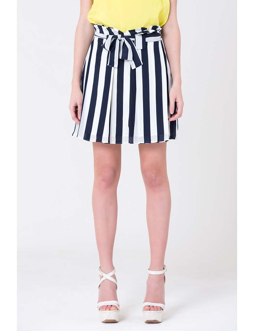 Striped Ladies' Skirt White and Blue