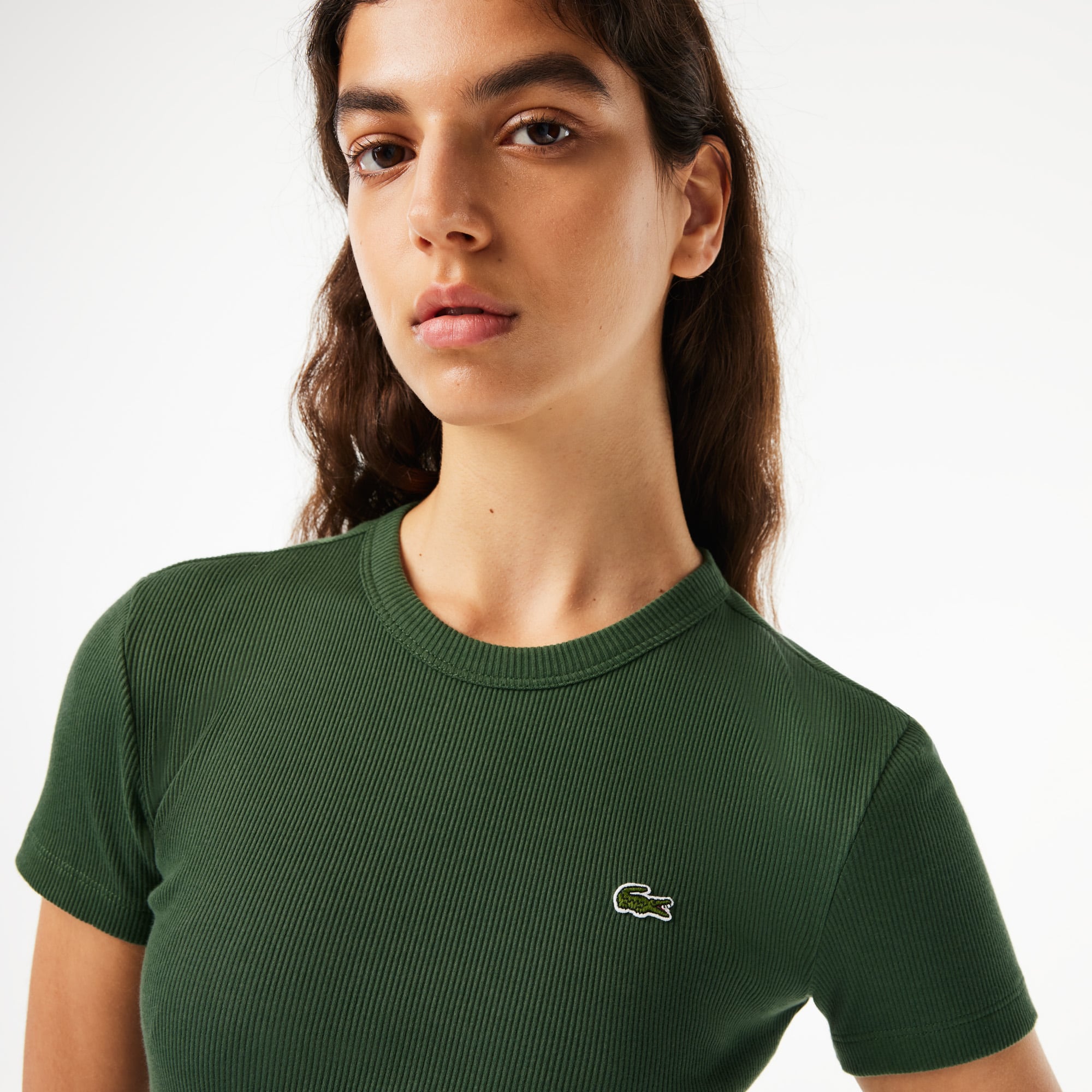 T-shirt femme Lacoste slim fit en coton biologique T-Shirts - Vert - Lacoste - Femme