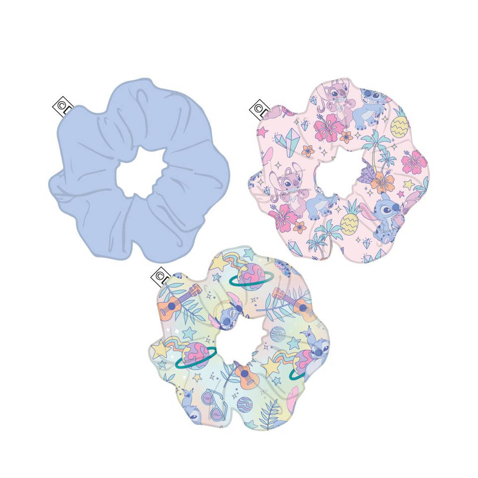 Stitch scrunchies 3-delig