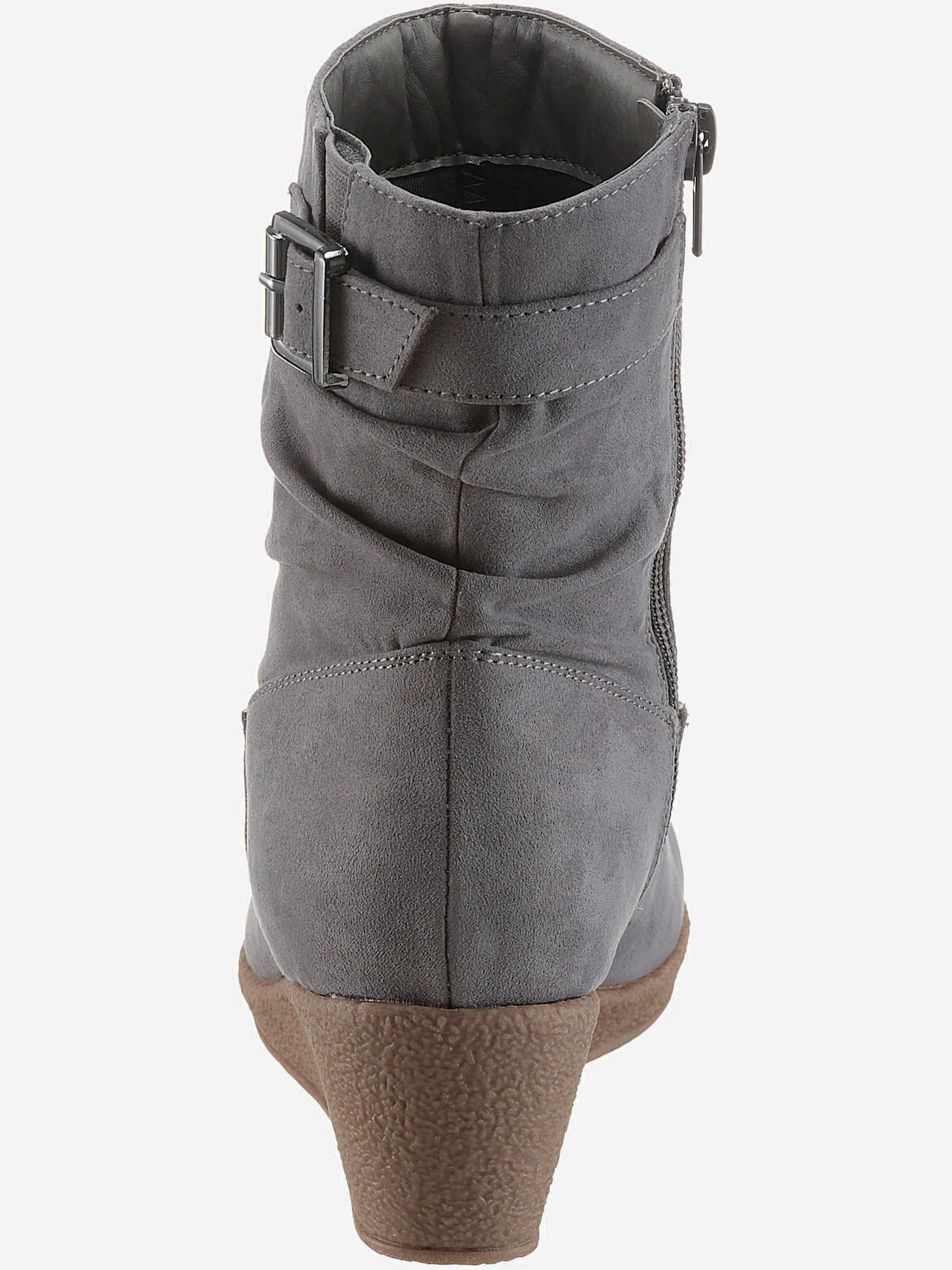 Bottines compensées classiques, textile doux, imitation cuir velours