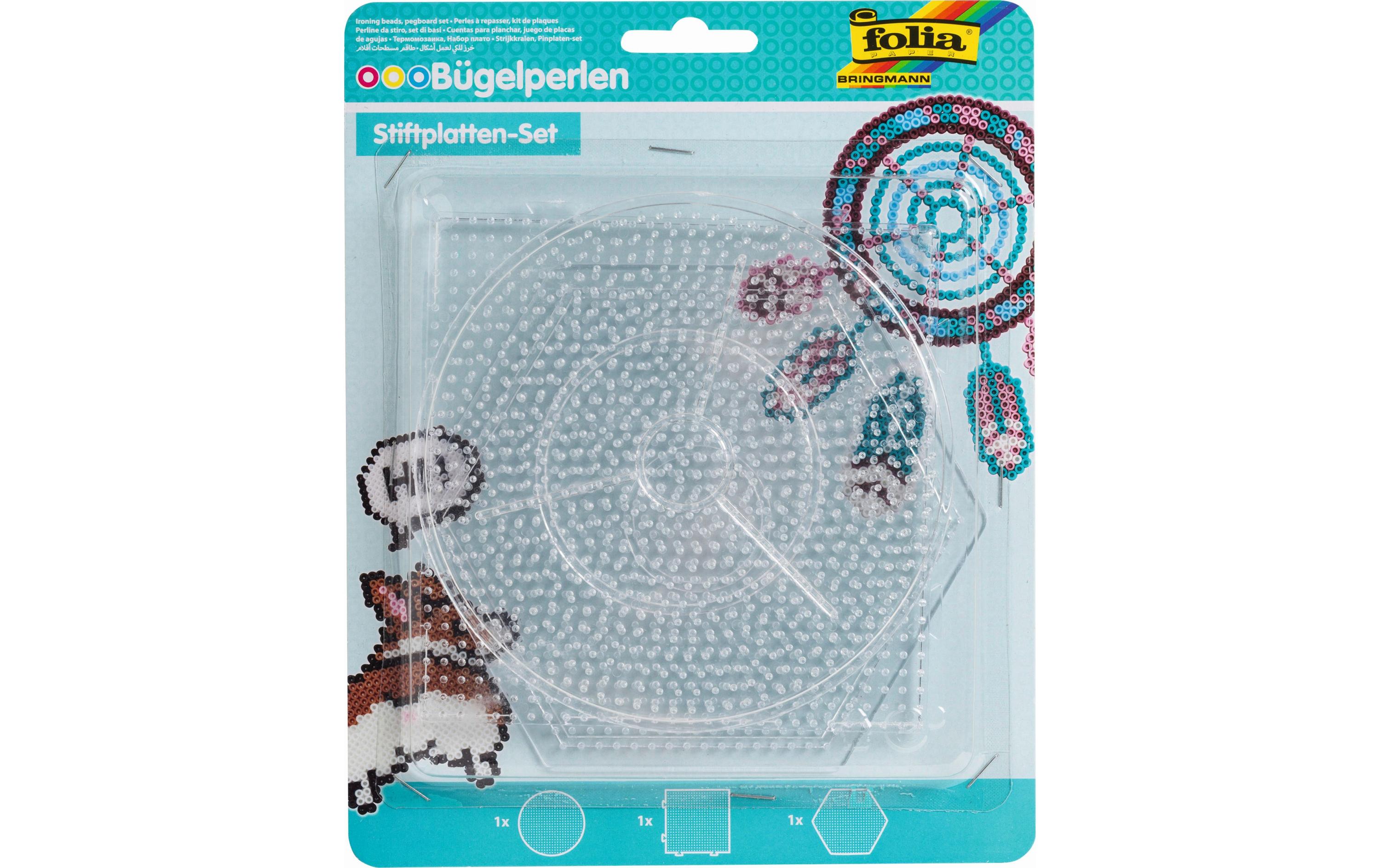 Bügelperlen Platten Stiftplatten-Set WeissSteckplatten-Set, 3 Stück