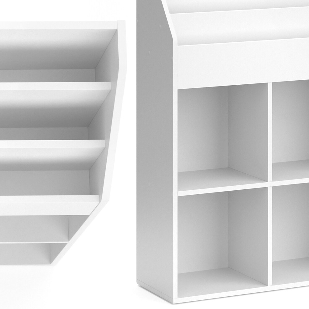 Vicco Bücherregal Ordnerregal Büroregal Luigi Weiß 6 Fächer Aufbewahrungsregal