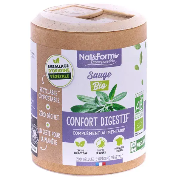 Sálvia Orgânica Ecológica Nat & Form - 200 cápsulas