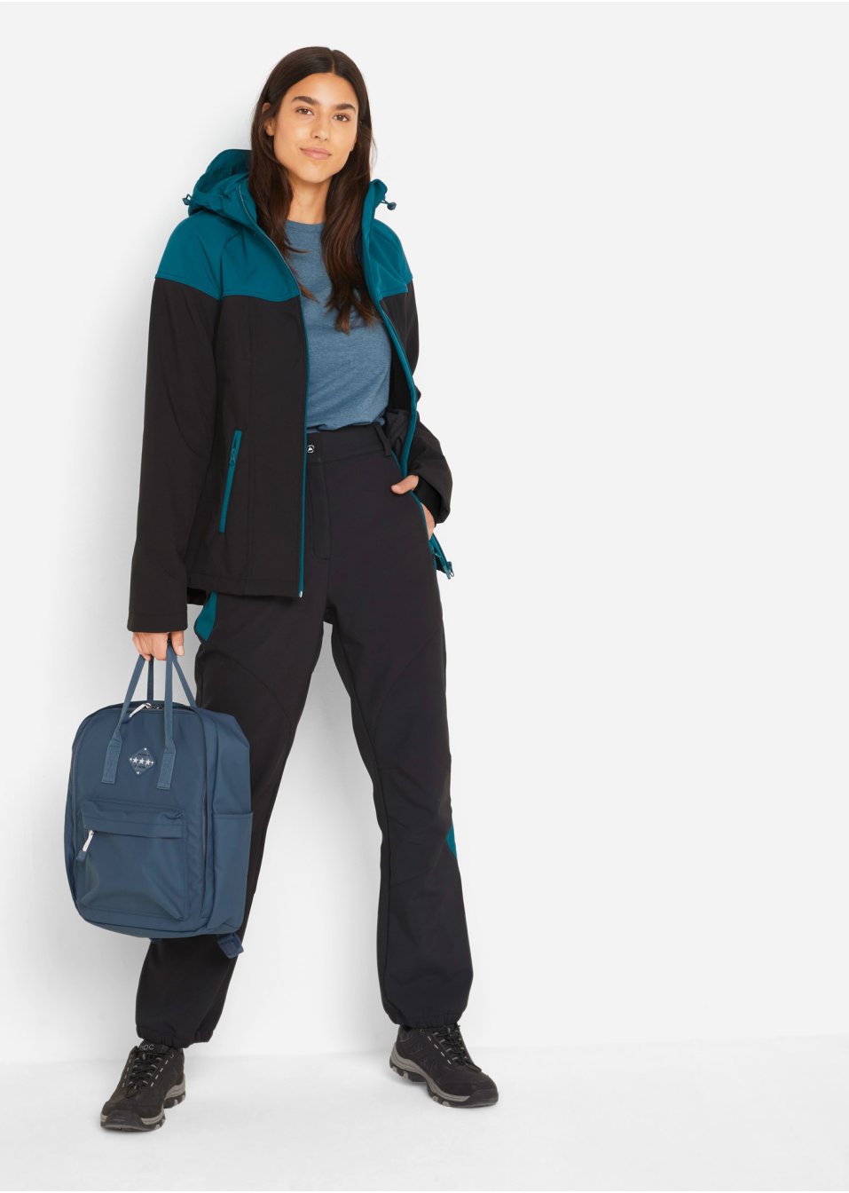 Veste softshell à capuche amovible, imperméable