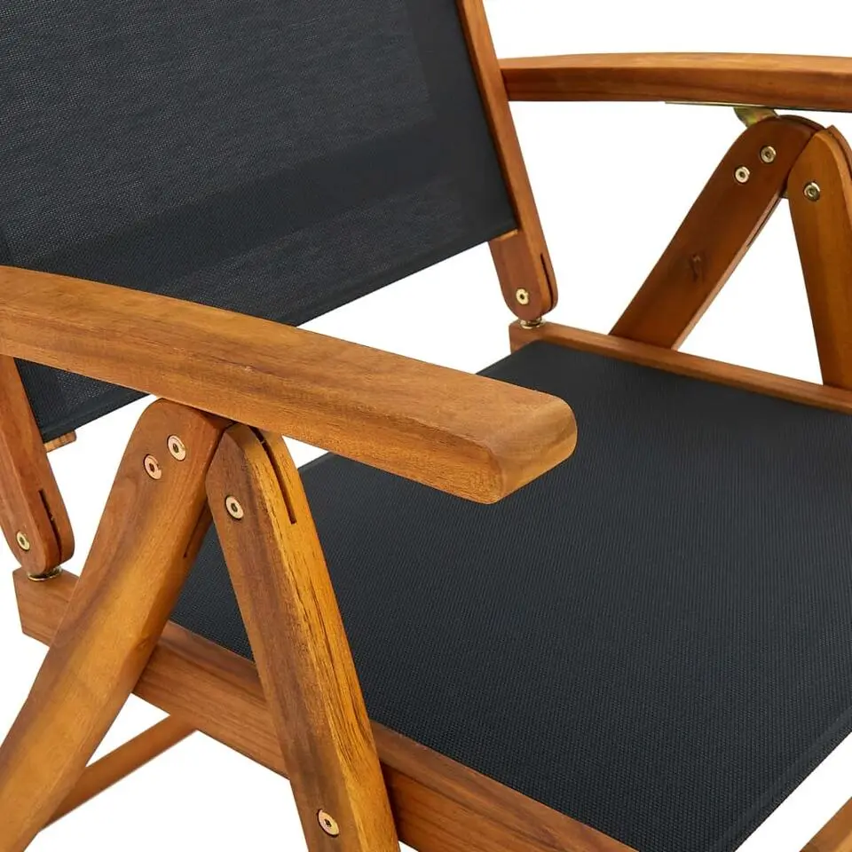 vidaXL - Tuinstoelen inklapbaar - Bruin - Acacia en textileen - 6 stuks