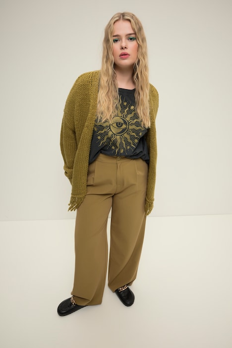 offene Strickjacke, oversized, extra softer Strick, Fransensaum