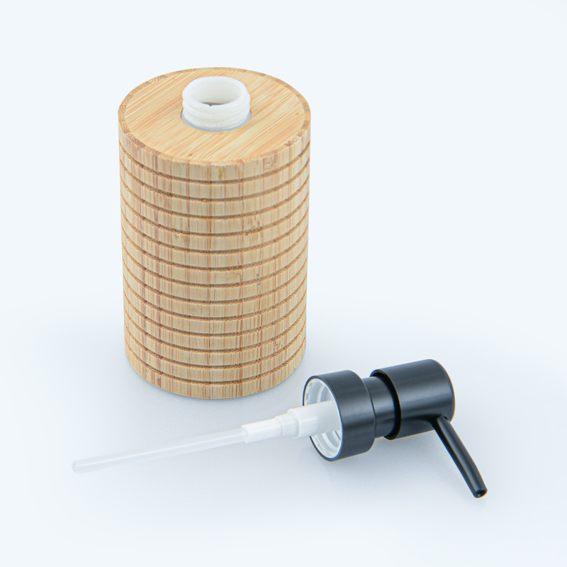 Distributeur de savon en bambou beige