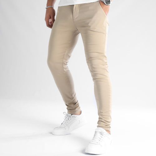 Lot De 2 Pantalons Chino Skinny 1353 1355 Beige Noir