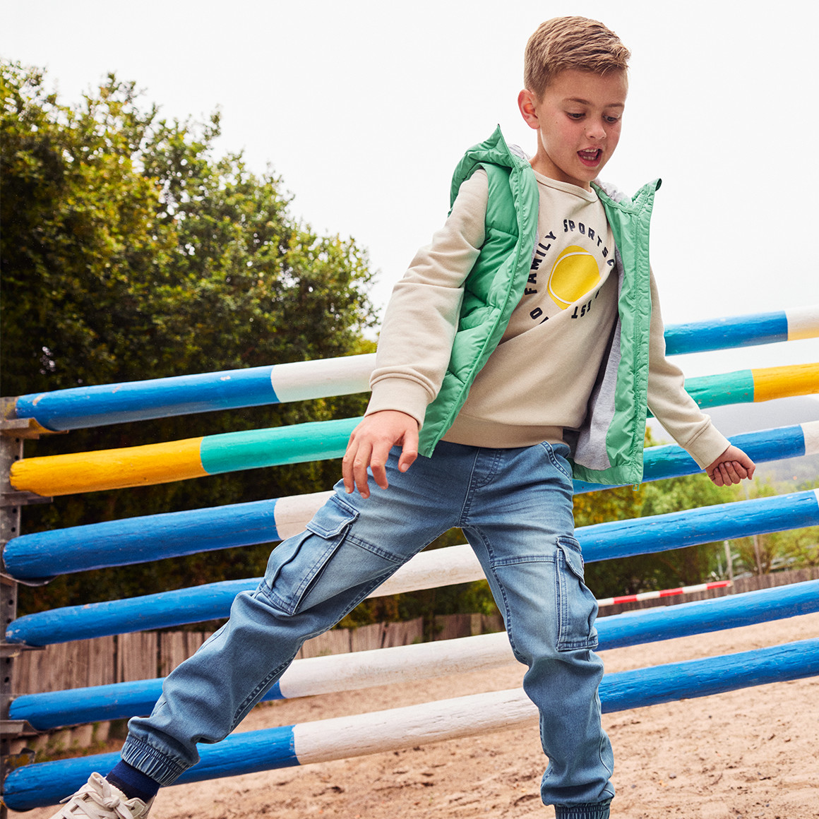 Topolino Jungen Cargo-Jeans mit Elastikbund hellblau