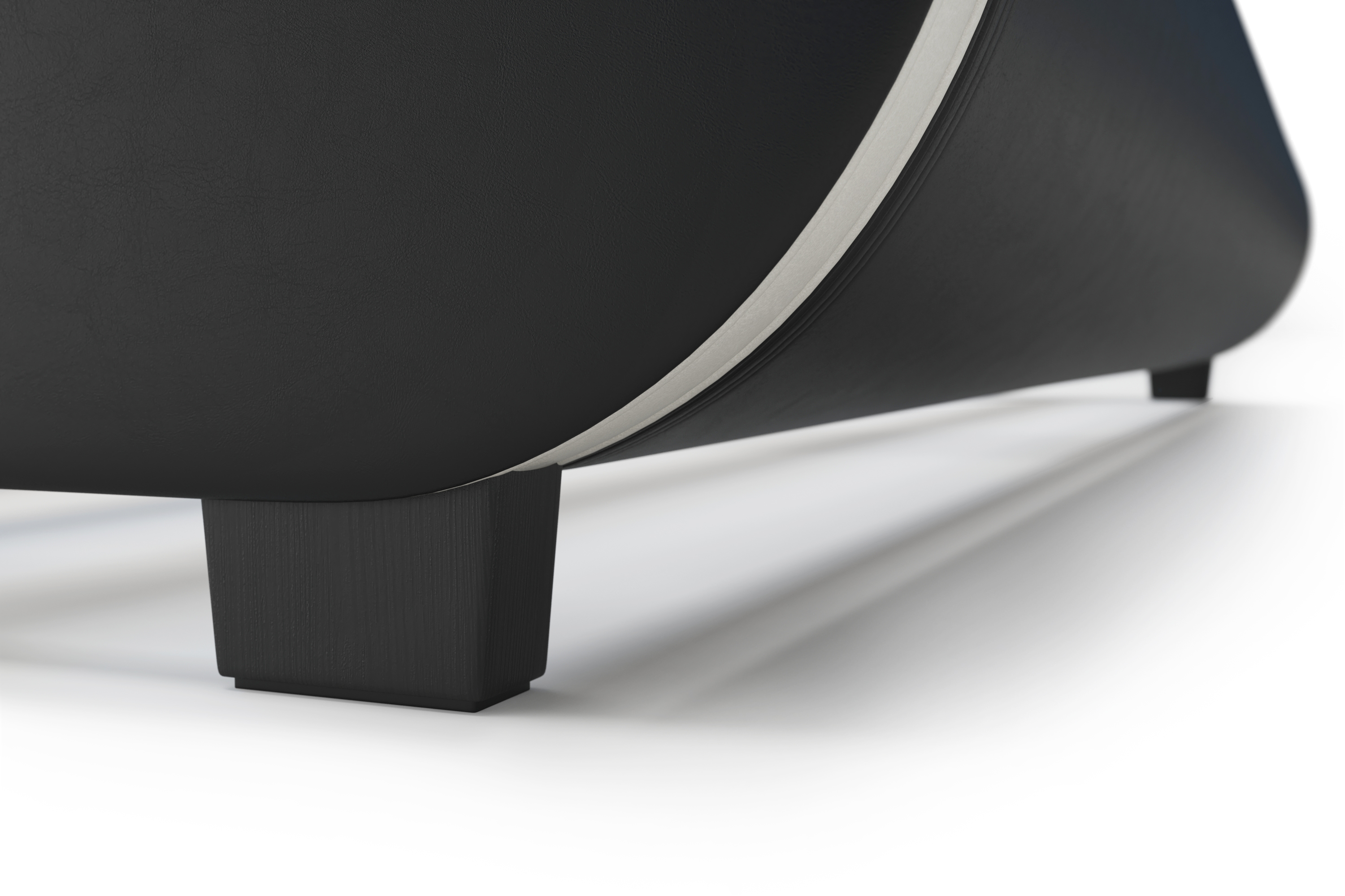 Lederbett LED SIESTA 160 x 200 cm schwarz