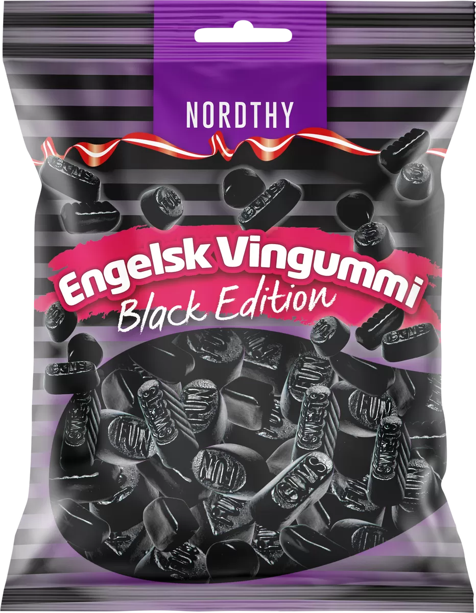 Nordthy Engelsk Vingummi - Black edition - 300 g